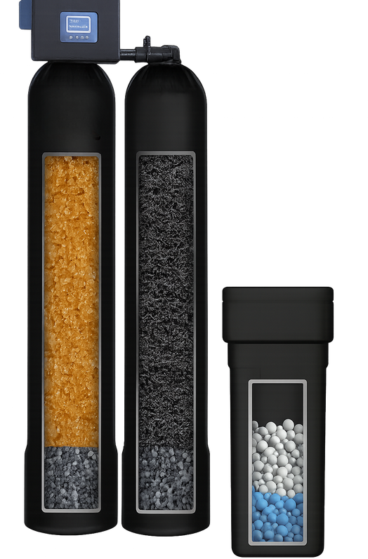Whole-home softener and filtration system